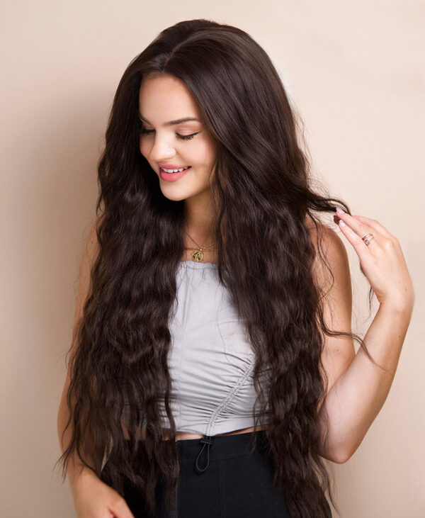 photo-88-a vegan fiber mermaid waves wig 32" medium brown.