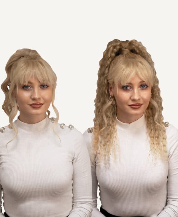 pony-girls-BA-28-a curly ponytail - #28 honey blonde. - 24 inches
