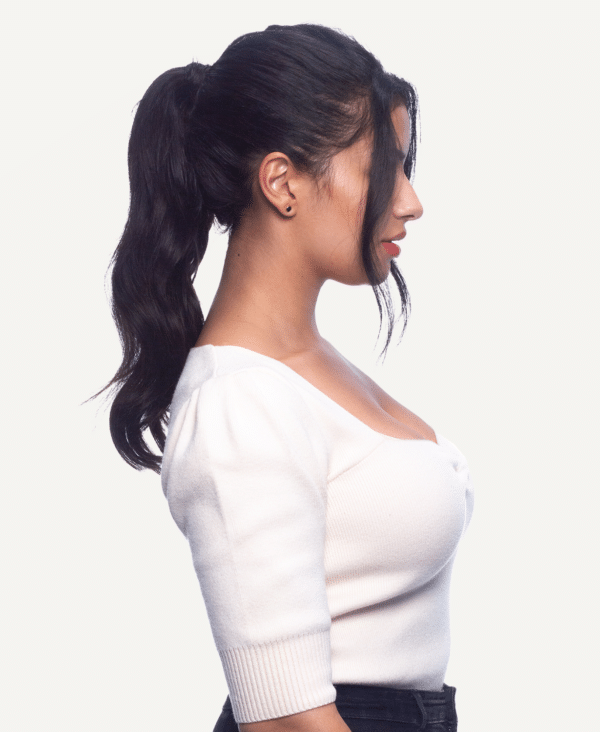 ponytail - #1b natural black. - 14 inches