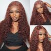Reddish Brown Wear Go Glueless Wig Pre Plucked Water Wave Wig 180% Density - 4x4 Lace / 18inch