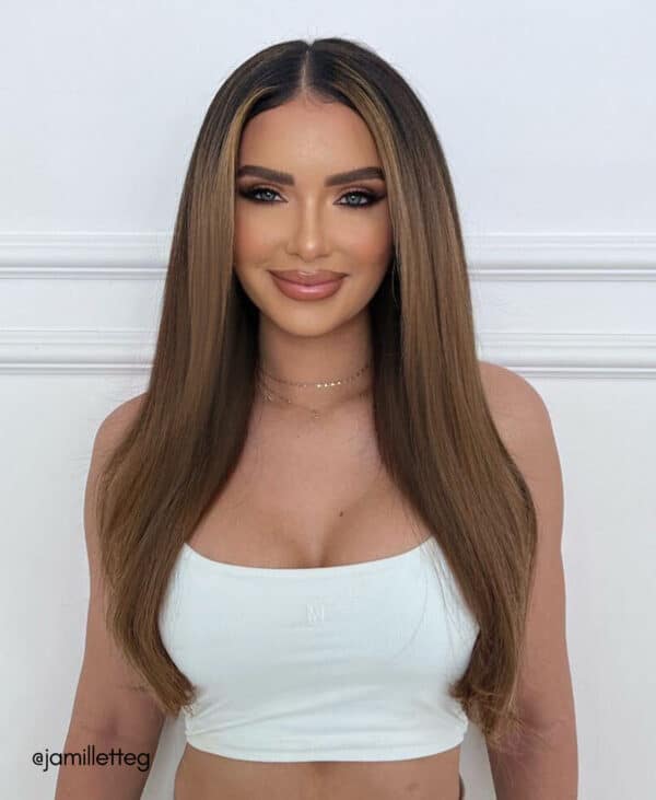 royal-girls-light6-a_3f909639-c551-4fdb-8d30-707109643e7f clip-in hair extensions #6 light brown. - 20" / Classic