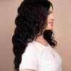 side-2-curly put on & go pre-cut lace curly human wig - 24" natural black.