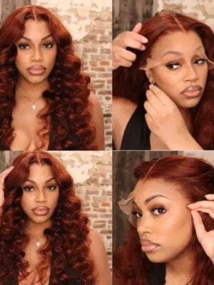 sunberreddishbrownlacefrontwig_fc11200d-3d11-4a58-8ed6-17da50883c37 Extra 60% Off |Sunber Reddish Brown Body Wave 13*4 Lace Front Wigs Pre-Plucked With Babyhair - 22 (Fast Shipping) / 13*4 Lace Frontal - 180% Density