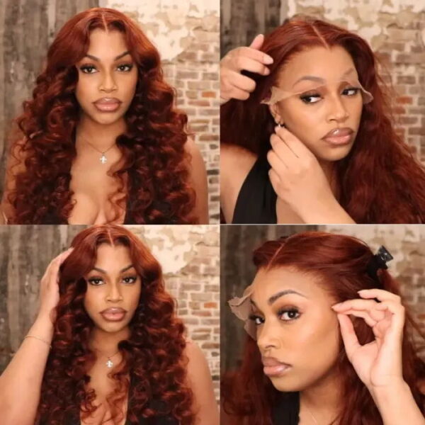 sunberreddishbrownlacefrontwig_fc11200d-3d11-4a58-8ed6-17da50883c37 Extra 60% Off |Sunber Reddish Brown Body Wave 13*4 Lace Front Wigs Pre-Plucked With Babyhair - 22 (Fast Shipping) / 13*4 Lace Frontal - 180% Density