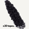 curly tape-in hair extensions #1 jet black. - 20"/50g / Invisible
