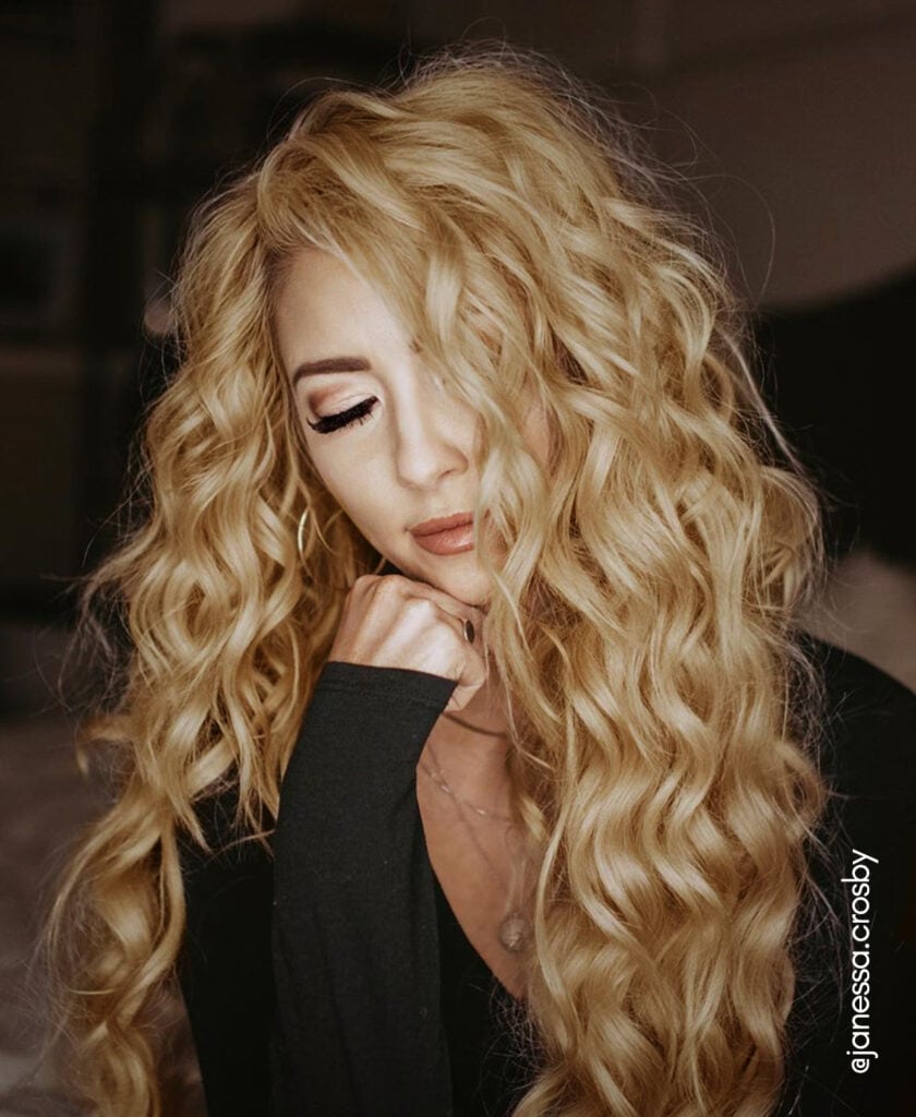 curly tape-in hair extensions #14 medium blonde. - 24"/70g / Regular