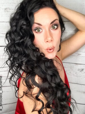 curly tape-in hair extensions #1b natural black. - 14"/50g / Regular