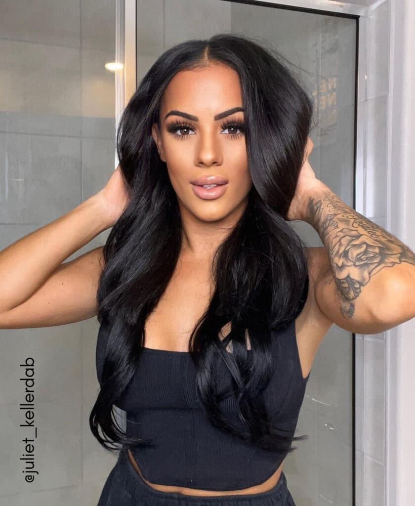 tape-in hair extensions #1 jet black. - 14"/50g / Invisible