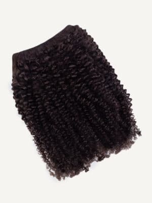 textures-kink clip-in hair extensions 4A #1b Natural Black - Extra Volume / Regular base / 24"