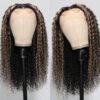 Balayage Highlights Curly Wig HD Lace Front Wig Human Hair #1B/27 Colored Wig 180% Density - 13x6 Lace / NO / 22inch