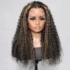 Balayage Highlights Curly Wig HD Lace Front Wig Human Hair #1B/27 Colored Wig 180% Density - 13x6 Lace / NO / 22inch
