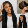 Sunber Yaki Straight Glueless Pre-cut 7x5 Bye Bye Knots Lace Closure Wig With Bleach Knots - 22 / Kinky Edge 13x6 Pre Everything