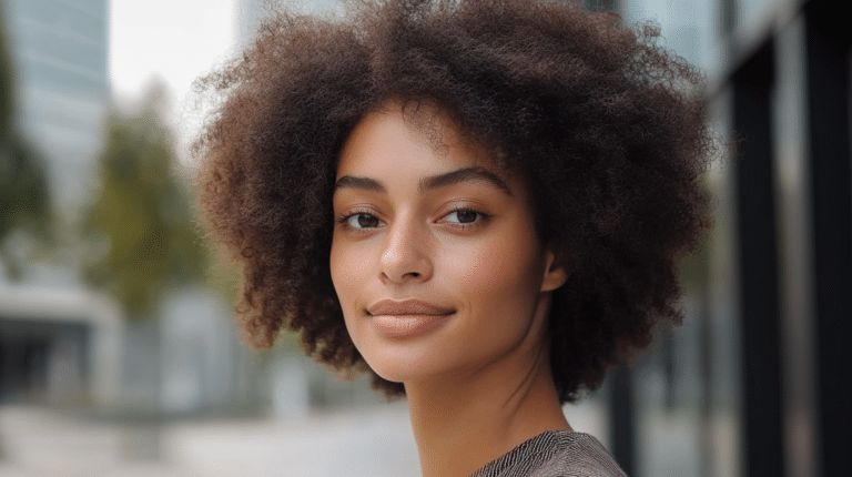 dark brown curly hair