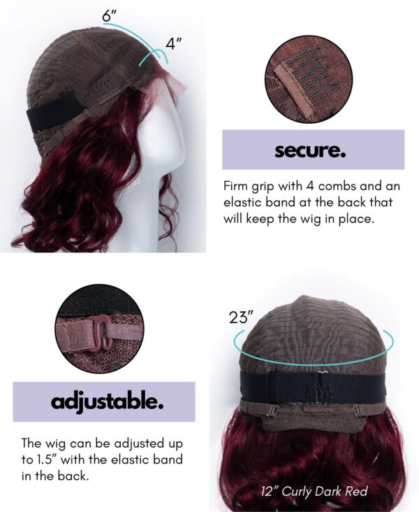 t-part curly human wig - 6" natural black.