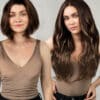 invisible clip-in hair extensions #2p10 ash brown balayage. - 24" / Classic