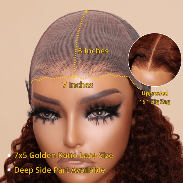231009-1_c76171b7-5790-4301-84f2-51a0d8c37da0 BOGO Sunber Pre-Cut Lace Reddish Brown Curly Quick & Easy Installation Glueless Wigs - 24 / 13*4 Pre Everything / With Baby Hair