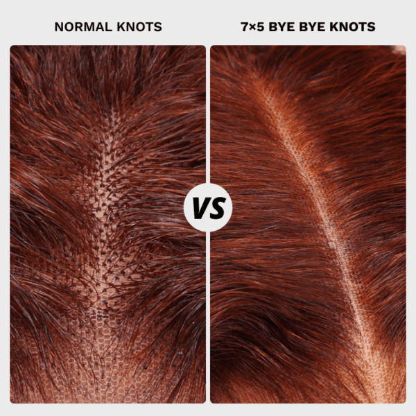 BOGO Sunber Pre-Cut Lace Reddish Brown Curly Quick & Easy Installation Glueless Wigs - 22 / 7*5 Bye Bye Knots Wigs-180%
