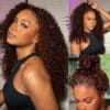 Extra 50% OFF | Sunber Reddish Brown Jerry Curly 7×5 Bye Bye Knots Lace Front Wig Real Human Hair - 13x4 Pre-Everything-No Baby Hair / 20