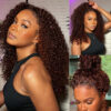 Extra 70% OFF | Sunber Reddish Brown Jerry Curly 7×5 Bye Bye Knots Lace Front Wig Real Human Hair - 22 (Free Gift) / 7×5 Bye Bye Knots