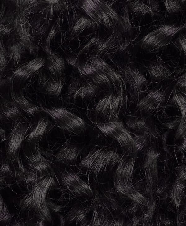 curly (3A curls) clip-in extensions #1b natural black. - 24" / Regular / Classic