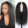 491bf2c8-20cb-42a0-bf9e-d2165b9057b8 Sunber Kinky Straight V Part Wigs Versatile No Leave Out Yaki Straight Human Hair Wig - 22 / No Lace V Part-150% Density