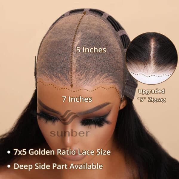 Extra 70% OFF | Sunber Curly 7×5 Bye Bye Knots Pre-Cut Lace Wigs 13×4 Lace Front Pre-Plucked Hairline Human Hair - 18 / 7*5 Bye Bye Knots / Bleached K