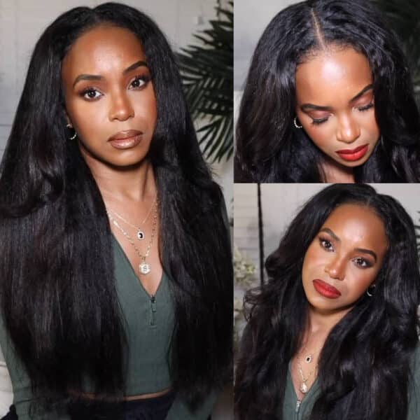 8001_19820290-7af0-4f08-b3ef-c98dbfc5b198 Flash Sale 0 Off Sunber Kinky Straight V Part Wigs No Leave Out Yaki Straight Human Hair Wig - 18 / Luxury Density