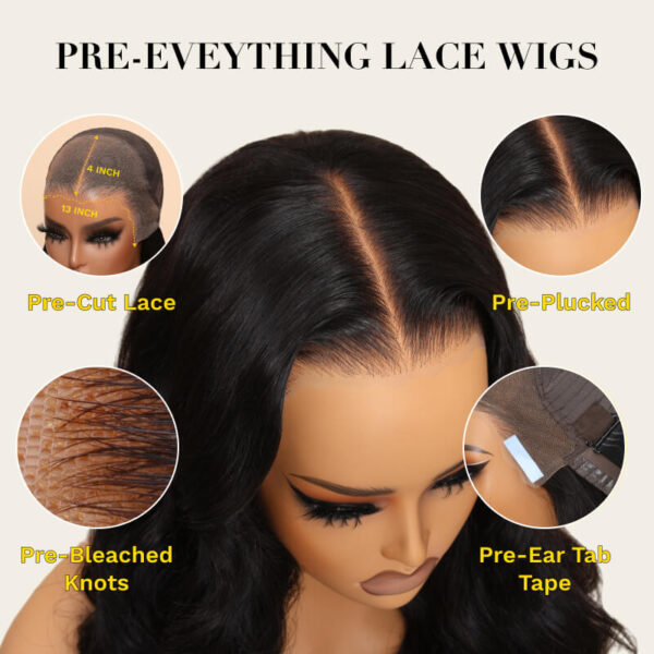 Extra 70% Off Sunber Piano Brown Highlight 13 By 4 Pre-Everything Lace Frontal Wigs Water Wave Human Hair - 18 / 13*4 Pre-Everything Frontal