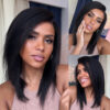 Extra 70% OFF | Sunber Yaki Straight Blunt Cut Short Bob 7x5 Pre-Cut Lace Wig Human hair - 14 / 13*4 Pre Everything / Yaki Straight