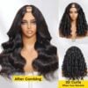 Sunber Luxury Density Body Wave U Part Wig Glueless Human Hair Wigs - 18 / 150%
