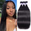 ST15 Sunber Hair Thick Brazilian Straight 3 Bundles Hair Weave With Remy Human Hair Extensions - 24(1 PIC)