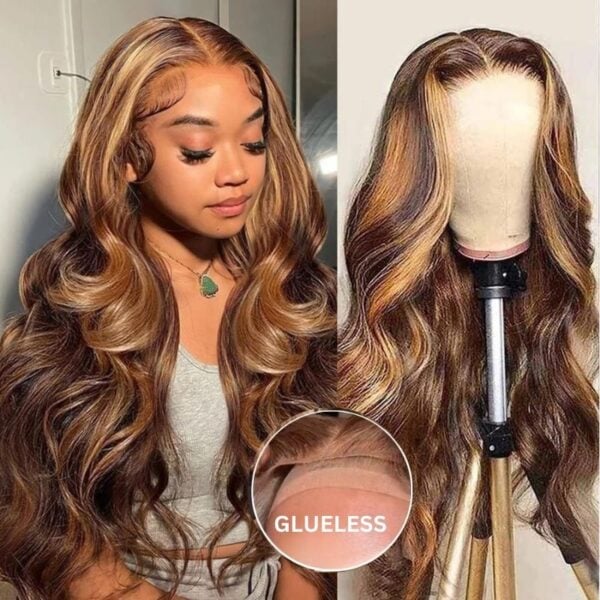 S_Pre-Cut_3 Extra 70% OFF| Sunber Body Wave Honey Blonde Highlights 6x4.75 Pre-Cut Lace Closure Human Hair Wig - 20 / 7x5 Bye Bye Knots-180% Density
