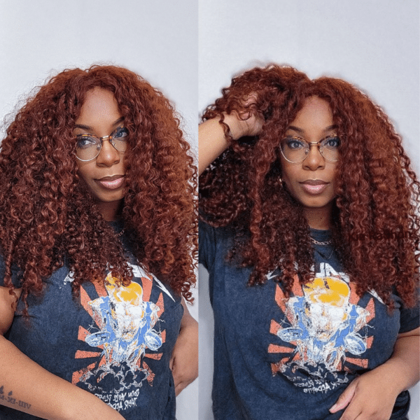 Untitleddesign_58_1_7b26993b-e89a-493f-b991-428f60f06403 BOGO Sunber Pre-Cut Lace Reddish Brown Curly Quick & Easy Installation Glueless Wigs - 24 / 13*4 Pre Everything / With Baby Hair