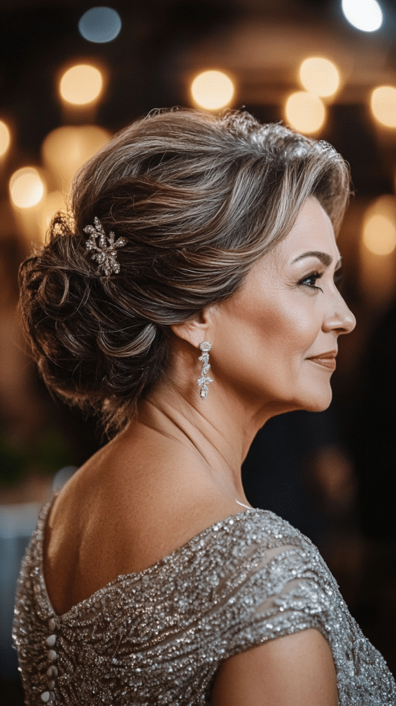 A wispy updo with soft, delicate strands for a light and airy feel.