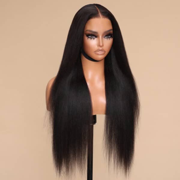 Sunber Yaki Straight 7x5 Bye Bye Knots Lace Grab And Go Closure Wig With Bleach Knots - 24 / 7x5 Bye Bye Knots