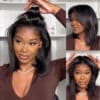 Extra 70% Off |Sunber Hair Blunt Cut Straight Bob Wig Lace Part and 7*5 Precut lace Human Hair Wig - 12 / 7*5 Pre-cut Lace