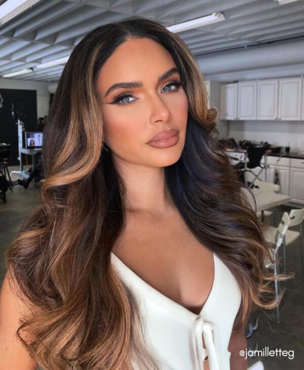 inv-girls-brown-melt invisible clip-in hair extensions #2-6 light ombre. - 24" / Classic