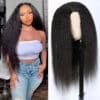 kinky_straight_v_part_wig_glueless_wigs Sunber Kinky Straight V Part Wigs Versatile No Leave Out Yaki Straight Human Hair Wig - 22 / No Lace V Part-150% Density