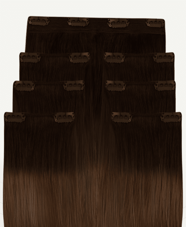 clip-in hair extensions #2-6 light ombre. - 14" / Classic