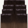 set-2ombre-inv-a invisible clip-in hair extensions #2-6 light ombre. - 24" / Classic