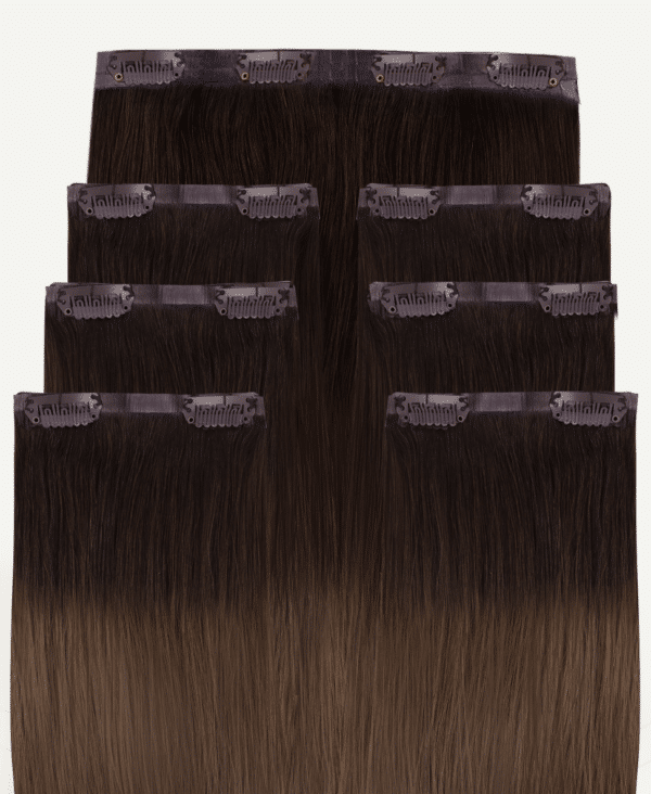 set-2ombre-inv-a invisible clip-in hair extensions #2-6 light ombre. - 24" / Classic