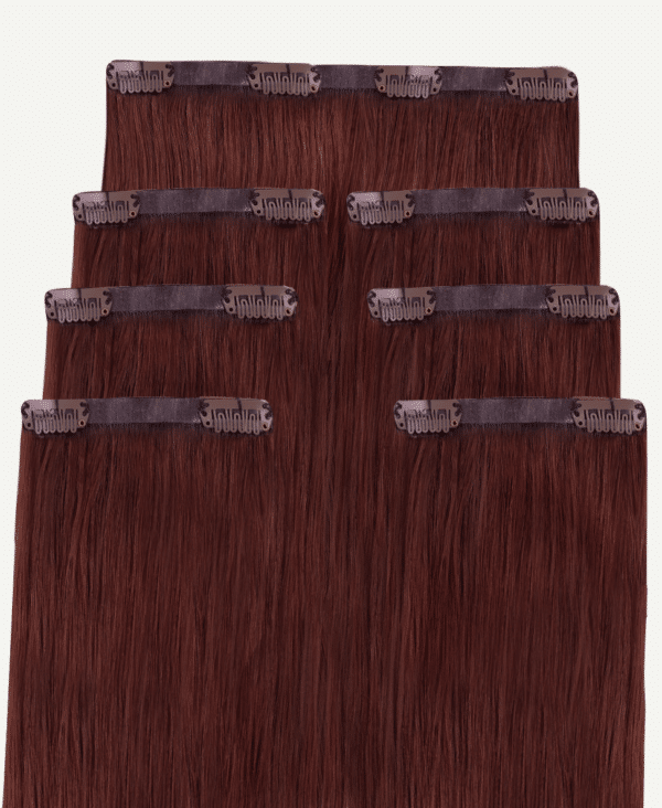 set-33-inv-b invisible clip-in hair extensions #33 auburn. - 28" / Extra Volume
