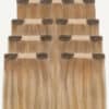 invisible clip-in hair extensions #14-613 blonde highlights. - 14" / Classic