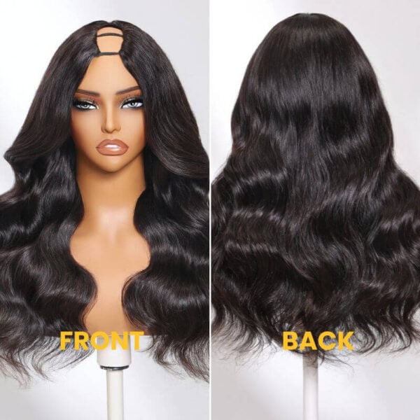 Sunber Luxury Density Body Wave U Part Wig Glueless Human Hair Wigs - 18 / 150%
