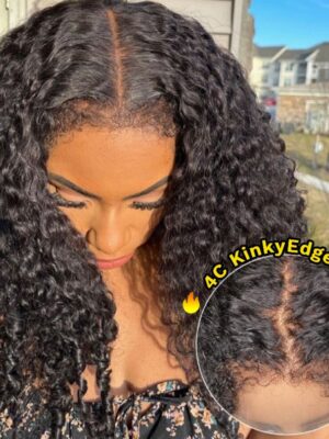 stbyebyeknots_e1cc8934-5b4c-4438-92d5-699ddb385732 Extra 70% OFF | Sunber Curly 7×5 Bye Bye Knots Pre-Cut Lace Wigs Lace Closure Pre-Plucked Hairline Human Hair - 16 / 4C Kinky Edge-7x5 Bye Bye Knots /