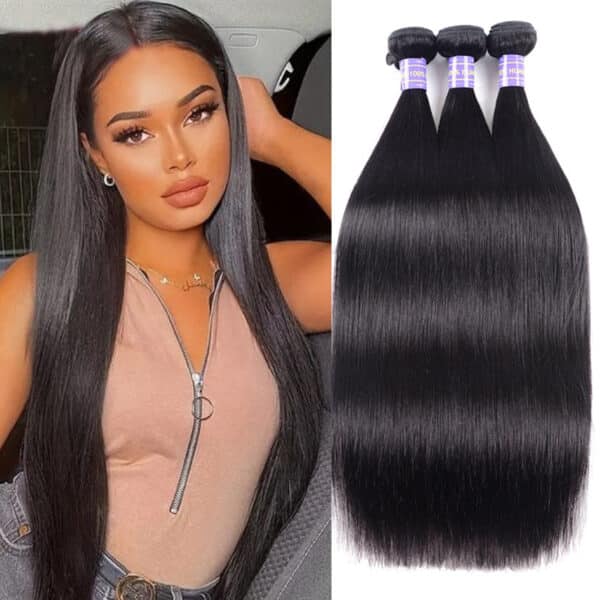straight_3bundles_01 Sunber Hair Thick Brazilian Straight 3 Bundles Hair Weave With Remy Human Hair Extensions - 24(1 PIC)