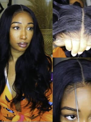 Sunber Body Wave Real Tangle-Free Transparent Lace Wig Pre-Cut Lace Human Hair - 22 / 5*5 HD Glueless Pre-Cut