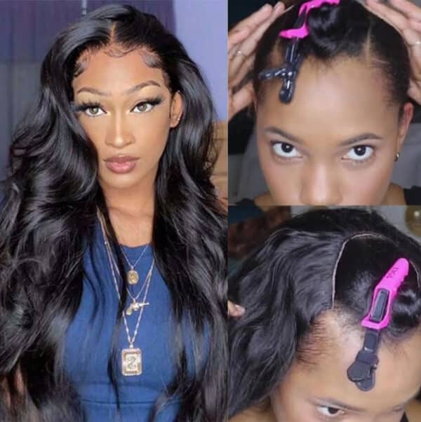 Sunber Luxury Density Body Wave U Part Wig Glueless Human Hair Wigs - 18 / 150%