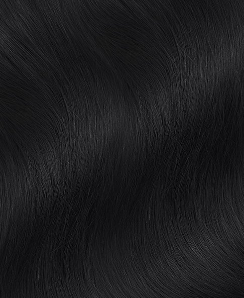 swatches1_0dec9d52-c2fc-4079-ab0f-755caa8c2328 invisible clip-in hair extensions #1 jet black. - 14" / Extra Volume