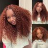 Extra 70% OFF | Sunber Reddish Brown Jerry Curly 7×5 Bye Bye Knots Lace Front Wig Real Human Hair - 22 (Free Gift) / 7×5 Bye Bye Knots